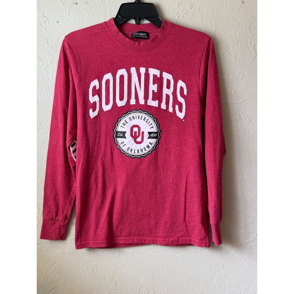 Gameday Couture Oklahoma Sooners Long Sleeve Tee‎ Crimson Elbow Patch M